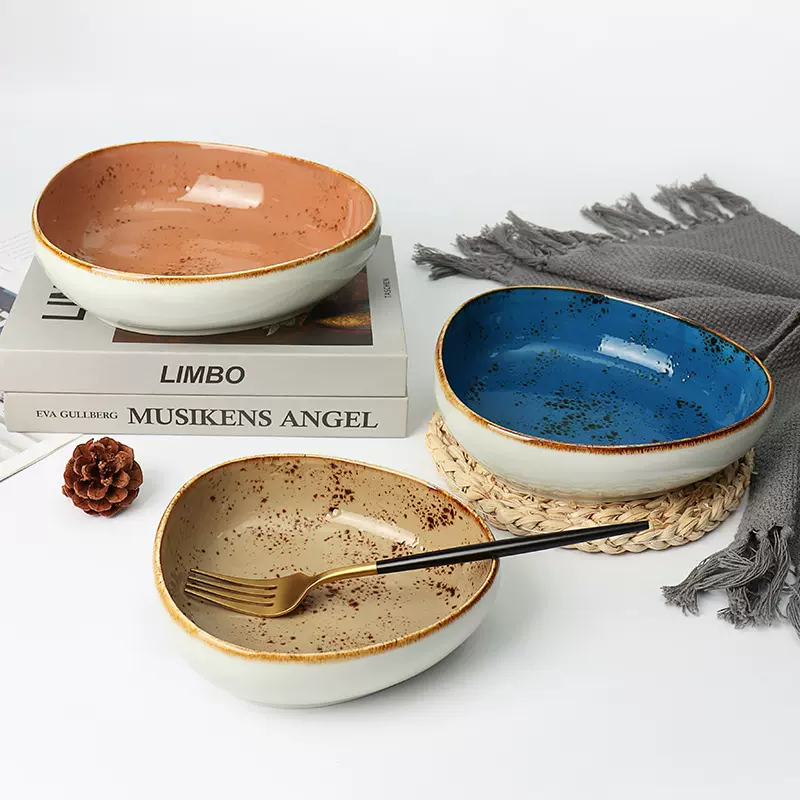 创意日式餐具大号陶瓷碗釉下彩家用饭碗汤面碗碗碟盘套装厂家定制