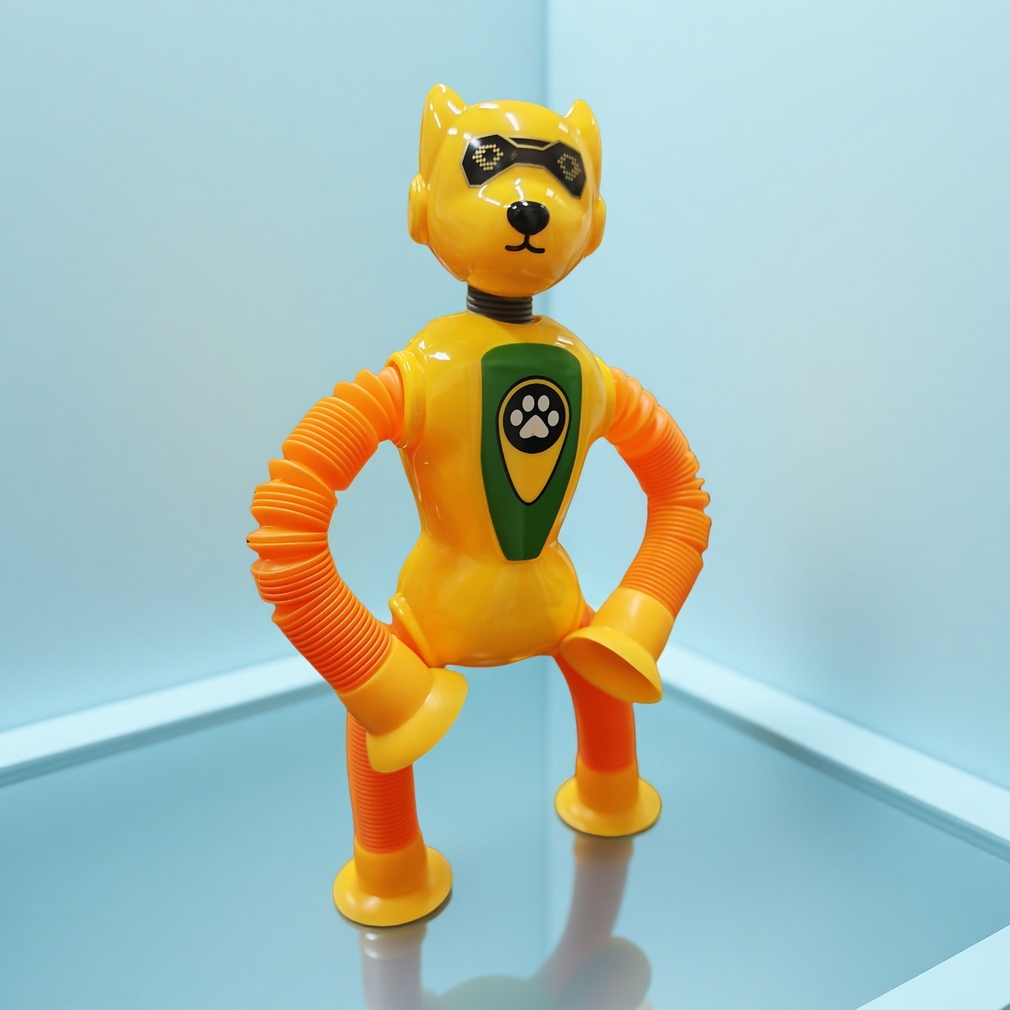 Transfronterizo robot flexible tubo telescópico niño puzzle dibujos animados estirados ventosa interacción padre-hijo creativo juguete descompresión