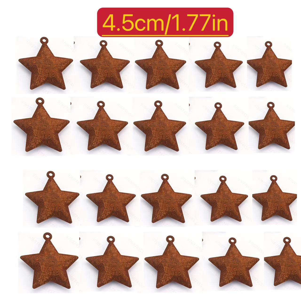 Cross-Border Christmas Retro Five-Pointed Star Pendant Rusty Five-Pointed Star Christmas Ornament Pendant Wholesale
