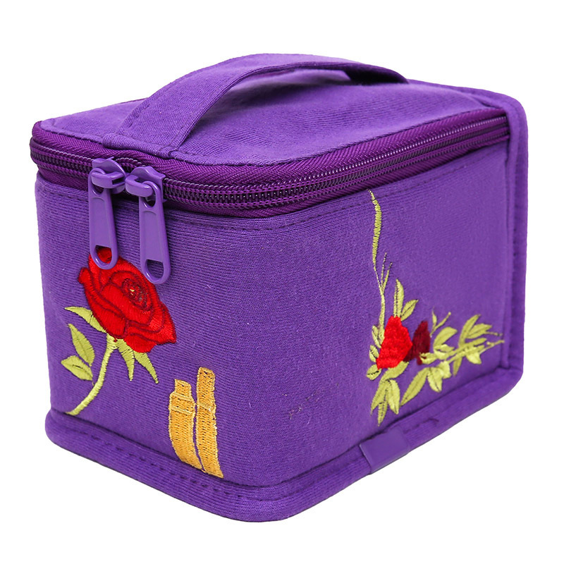 Nueva bolsa de cosméticos portátil de color puro con logotipo impreso, bolsa de cosméticos simple, bolsa de lápiz labial portátil de viaje transfronteriza, venta al por mayor