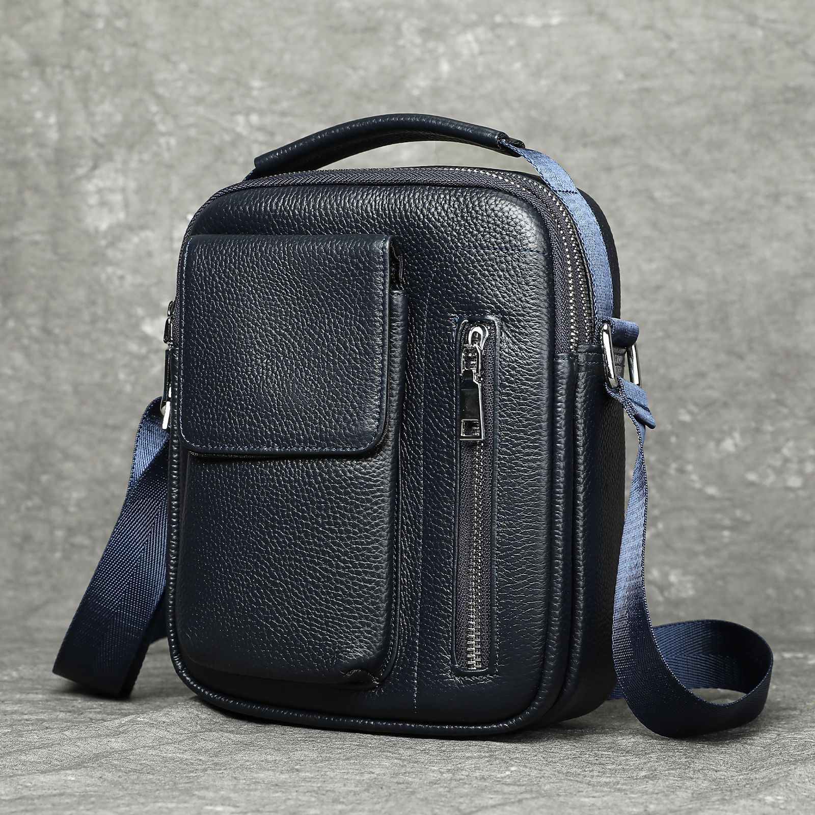 Ventas transfronterizas calientes de cuero para hombres mochila deportiva al aire libre mochila texturizada retro colección de bolsos de hombro