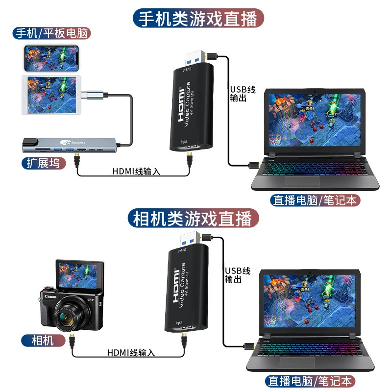 USB 2.0 видеозахват карта совместимая с 4K HD захватом видео для игрового живого видео записи OBS