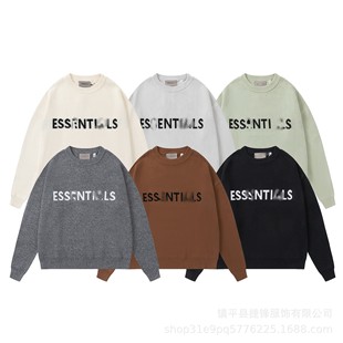 Autumn and winter New FOG double-line letter round neck pullover High Street fashion men's and women's same loose sweater fashion