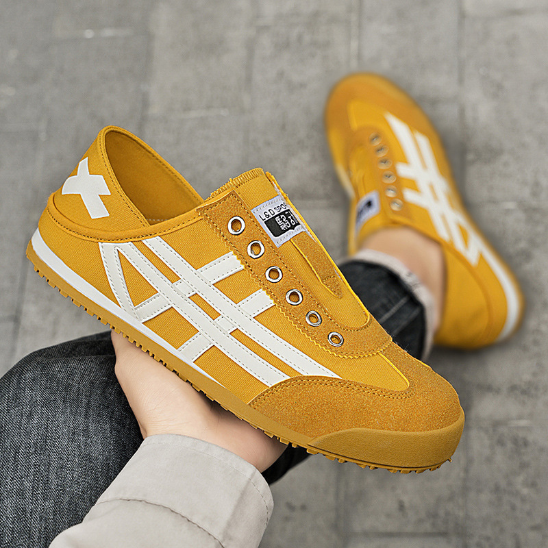 Onitsuka Men's Slip-On Canvas Shoes Half-Top Couple Sneakers 2025 Summer Forrest Gump Tiger Shoes Putian Shoes