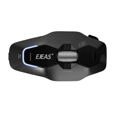 Ejeas New Hundred-Person Mesh Simultaneous Intercom Motorcycle Helmet Interphone Replaceable Color Shell Ai Control (Motorcycle Helmet Headset) - black