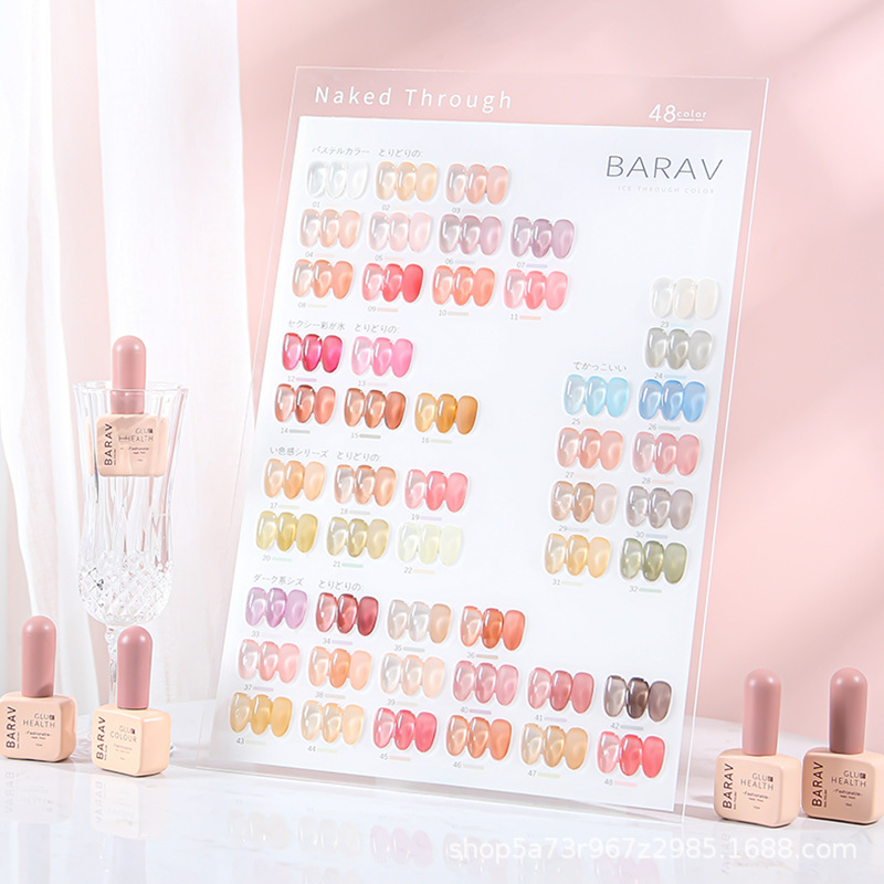 裸色指甲油胶网红新款玉脂果冻冰透明色日式显白美甲胶光疗胶套胶