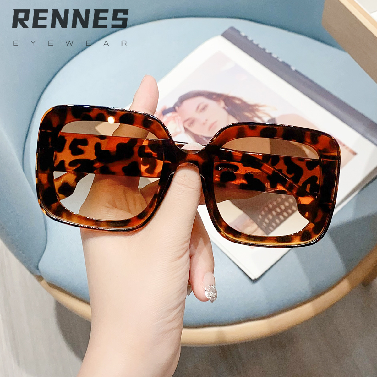 Gafas de sol retro cuadradas europeas y americanas 2024 celebridades de Internet transfronterizas con el mismo estilo