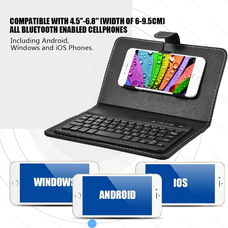 Cross-Border Mobile Phone Bluetooth Keyboard Leather Case 7inch Mobile Office Game Stand Leather Case Wireless Bluetooth Magnetic Protection