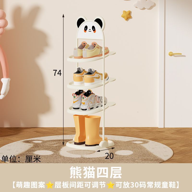 Estante de zapatos para niños, armario de zapatos simple especial para niños, hierro forjado ultra estrecho, espacio de ahorro de zapatos para bebés, estante de almacenamiento de zapatos lindo para el hogar