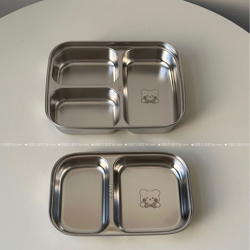 211 Three-Compartment Dinner Plate 304 Stainless Steel Thickened Compartmentalized Plate Adult Cafeteria Plate Household Children's Plate 211 Three-Compartment Dinner Plate 304 Stainless Steel Thickened Compartmentalized Plate Adult Cafeteria Plate Household Children's Plate