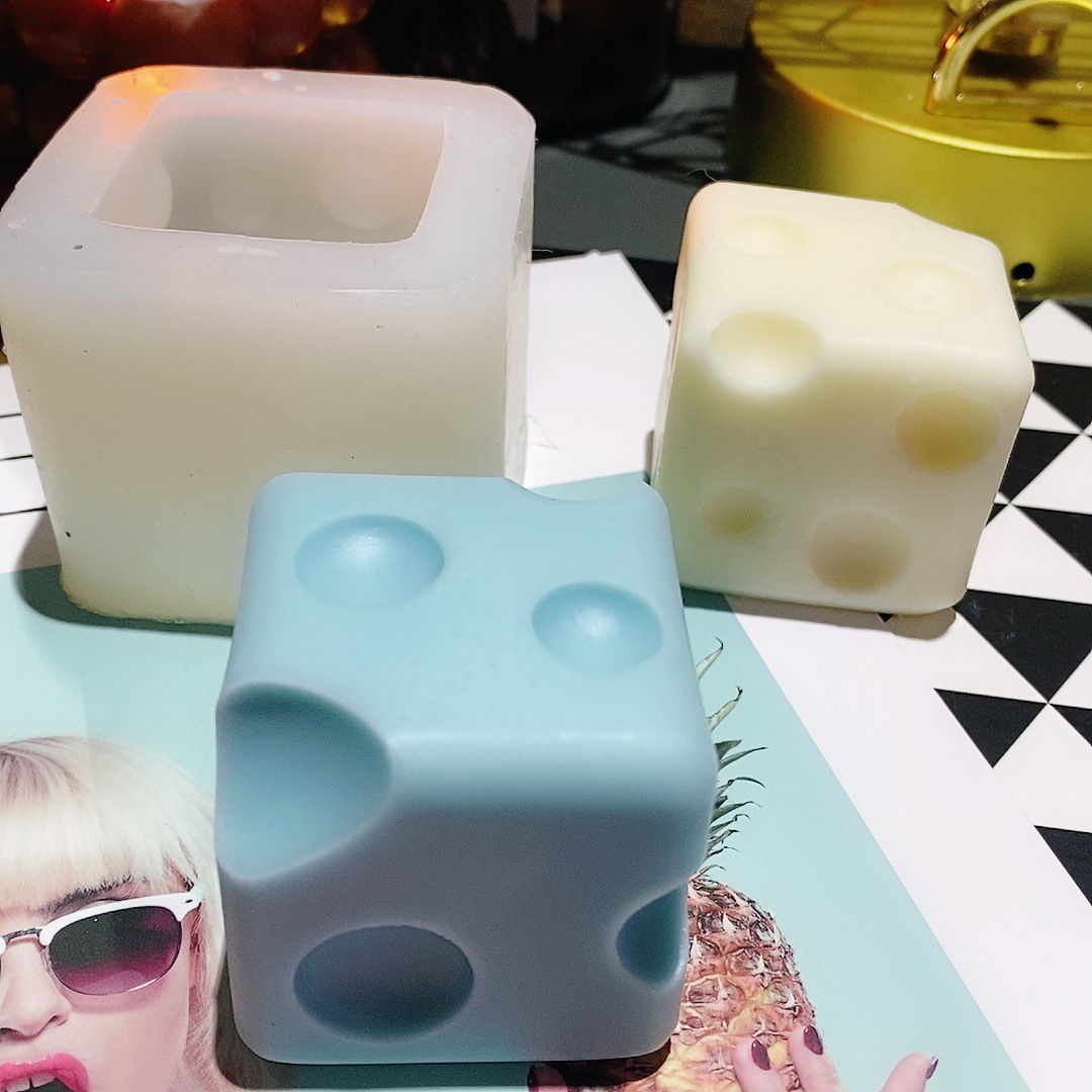 3D forma de queso silicona molde vela aromaterapia yeso hornear decoración adornos image 3