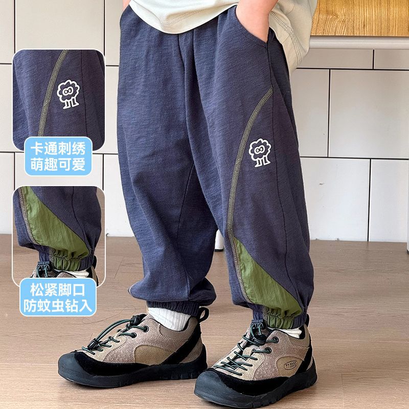 Anti-Mosquito Pants Boys' Pants Summer Thin Children's Sports Pants 2025 Summer New Boys' Quick-Dry Breathable Long Pants Trendy