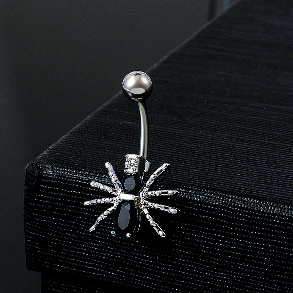 Sexy Spider Butterfly Stainless Steel Inlay Zircon Belly Ring display picture 6