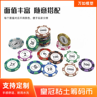 Manufacturers supply clay chips entertainment chess room plastic chips Crown 14G points coins plastic chips