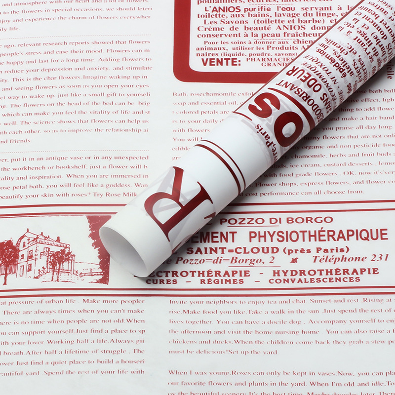 Huaxi Inglés papel hansu impermeable flor de embalaje material florista flores de ramos de embalaje