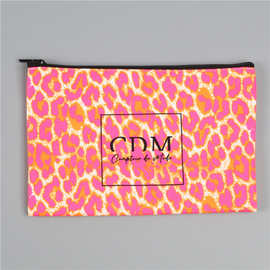 复古豹纹化妆包笔袋收纳女便携手拿包口红零钱护肤品洗漱收纳包