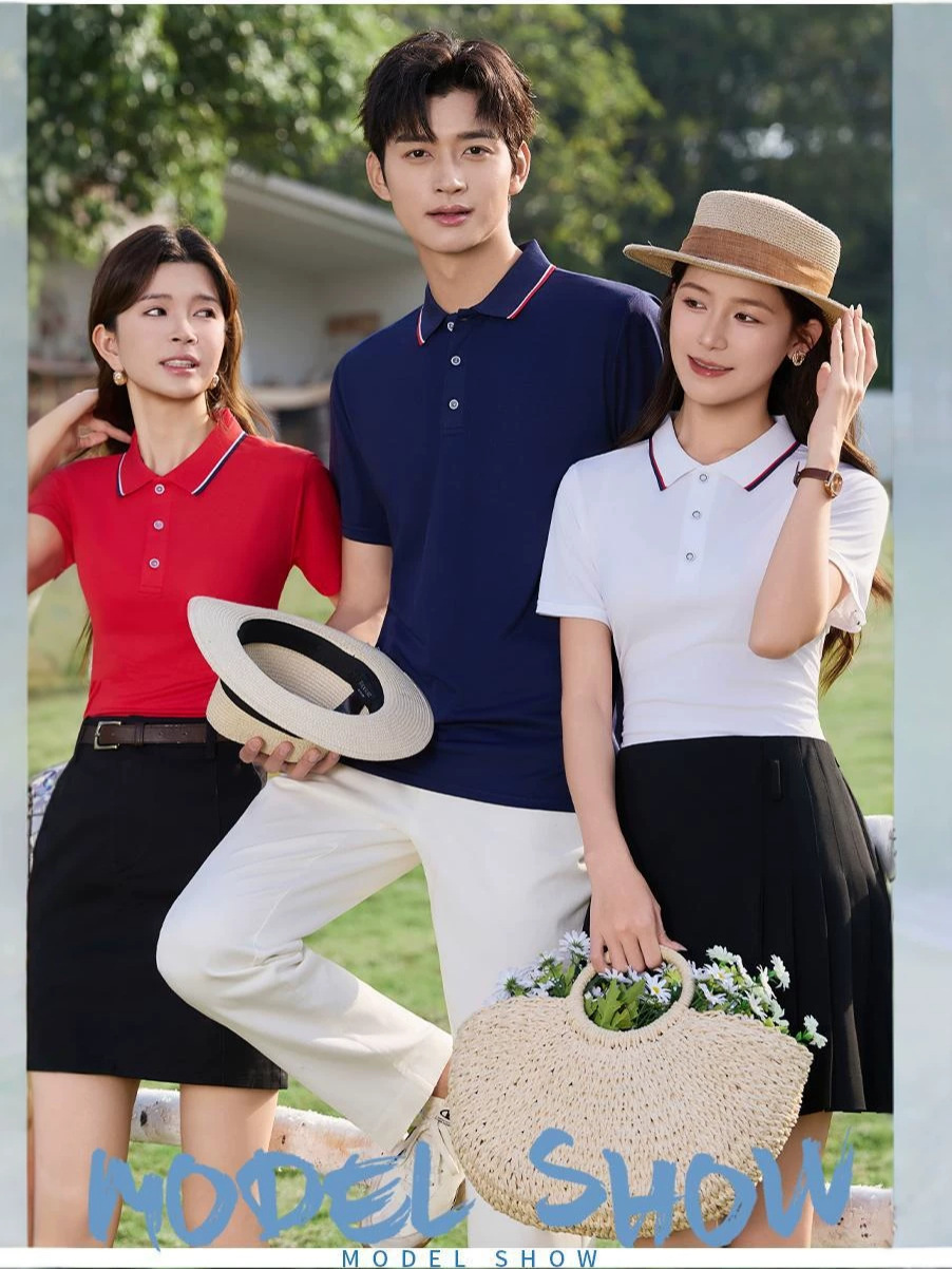 Cross-Border High-End Polo Shirts, Custom Cultural Shirts, Cool and Refreshing Tops, Customizable Logo, Sweat-Absorbent, Breathable, and Cool