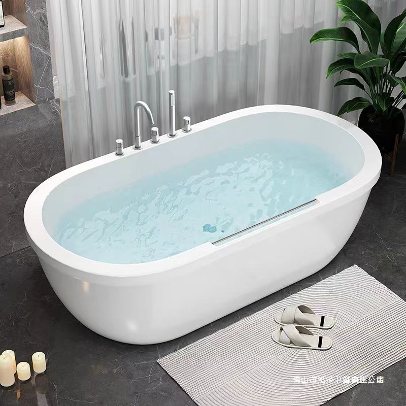 2025 New Freestanding Double-Layer Acrylic Home Adult Insulated Small Spa Bathroom Bathtub Without