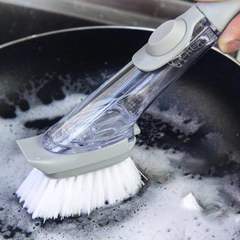 Automatic Liquid-Adding Long Handle Hydraulic Pot Scrubber, Non-Stick Oil-Resistant Household Kitchen Lazy Person Dishwashing Cleaning Brush