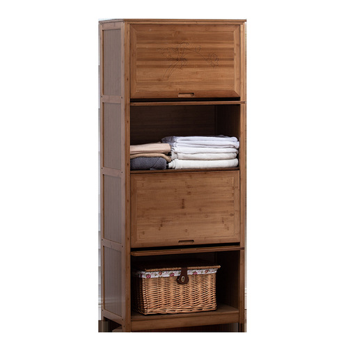 IYR7 Bamboo Wardrobe Simple Wardrobe Storage Cabinet Small Apartment Wardrobe Storage Cabinet Bedroom Blanket Cabinet Five-drawer Cabinet Miscellaneous