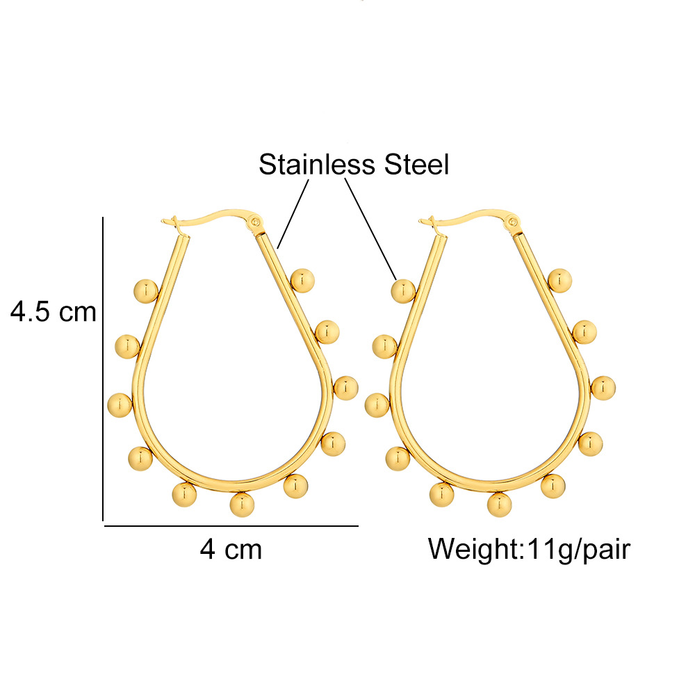 Daily Occasion 1 Pair INS Style Round Square Plating 201 Stainless Steel 18K Gold Plated Stainless Steel Earrings
