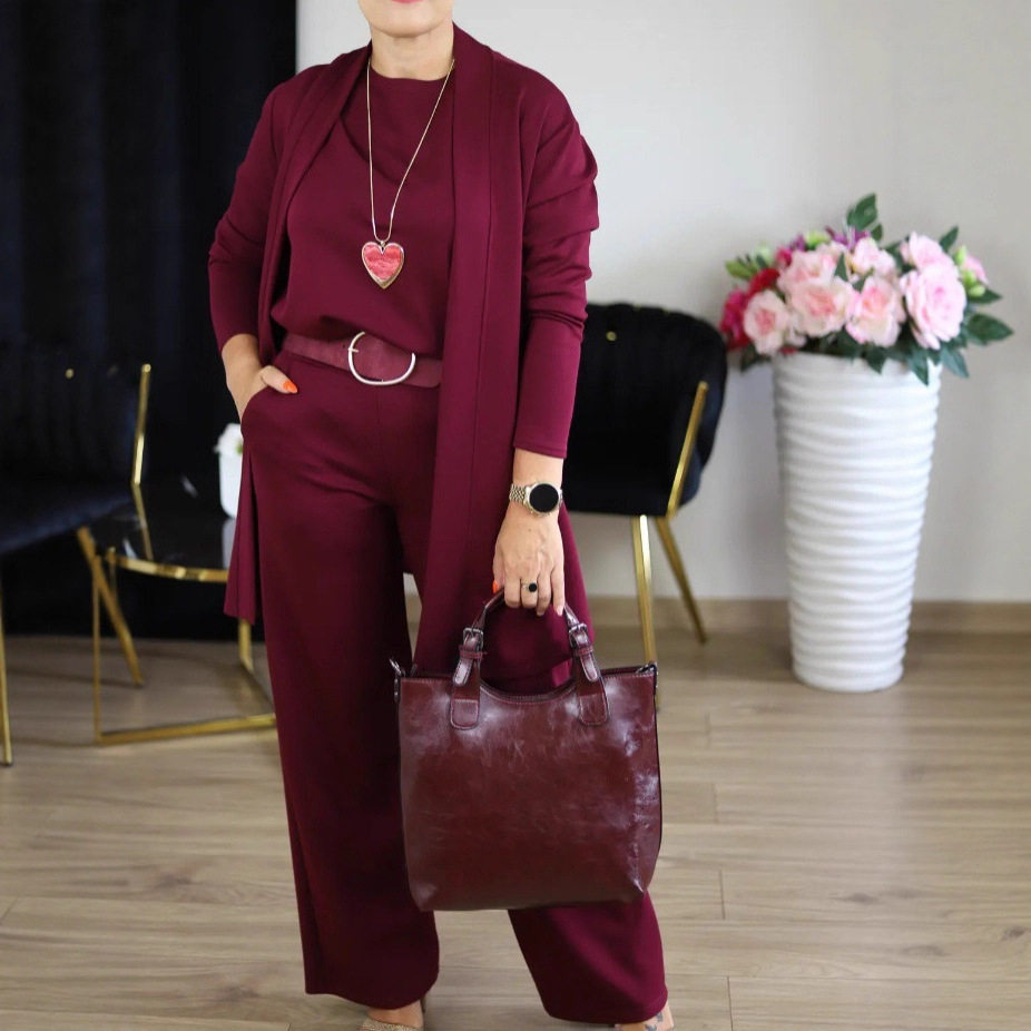 2025 European And American Cross-border Independent Station Women's Clothing Solid Color Round Neck Long Sleeve Top With_ecoleips.com