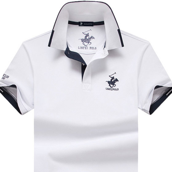 High-end Paul Polo Shirt Men's Short-sleeved T-shirt Summer Lar Loose Plus Size Half-sleeved Men's Embroidered T-shirt