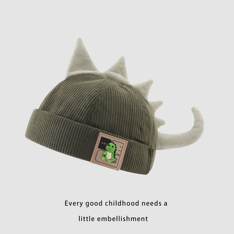 Gorro de melón para bebé – dinosaurio, velcro ajustable, invierno cálido, lindo y práctico image 9