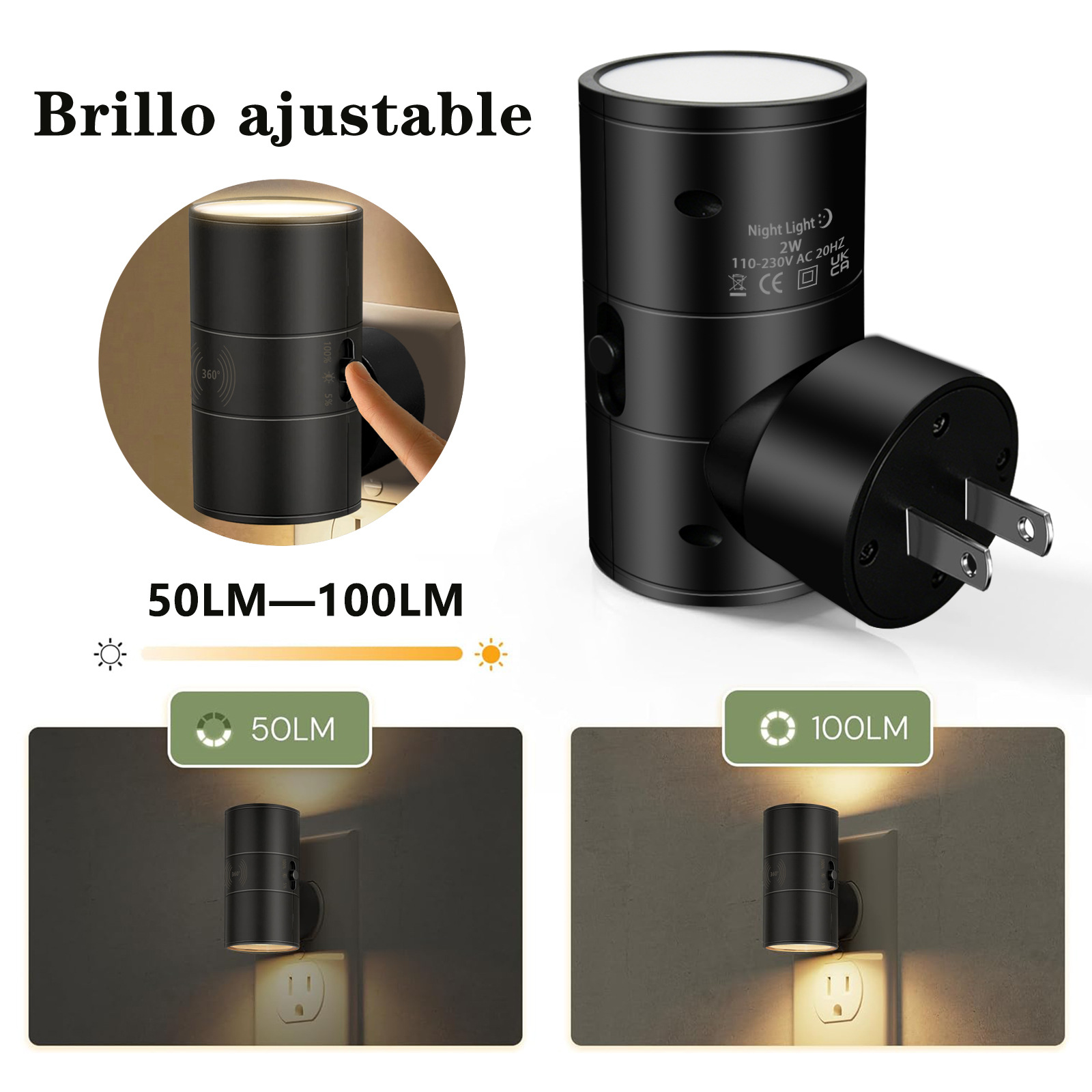 Amazon LED lámpara de pared enchufable luz nocturna detección de movimiento inducción de luz caliente 3000K iluminación de dormitorio luz de atmósfera image 4