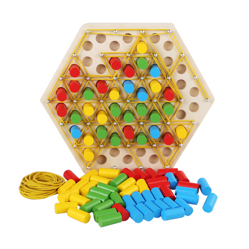 Ajedrez de cadena geométrica Puzzle transfronterizo Ajedrez de mesa Juegos de mesa Entrenamiento de banda de goma Ejercicios interactivos Juguetes de pensamiento image 8