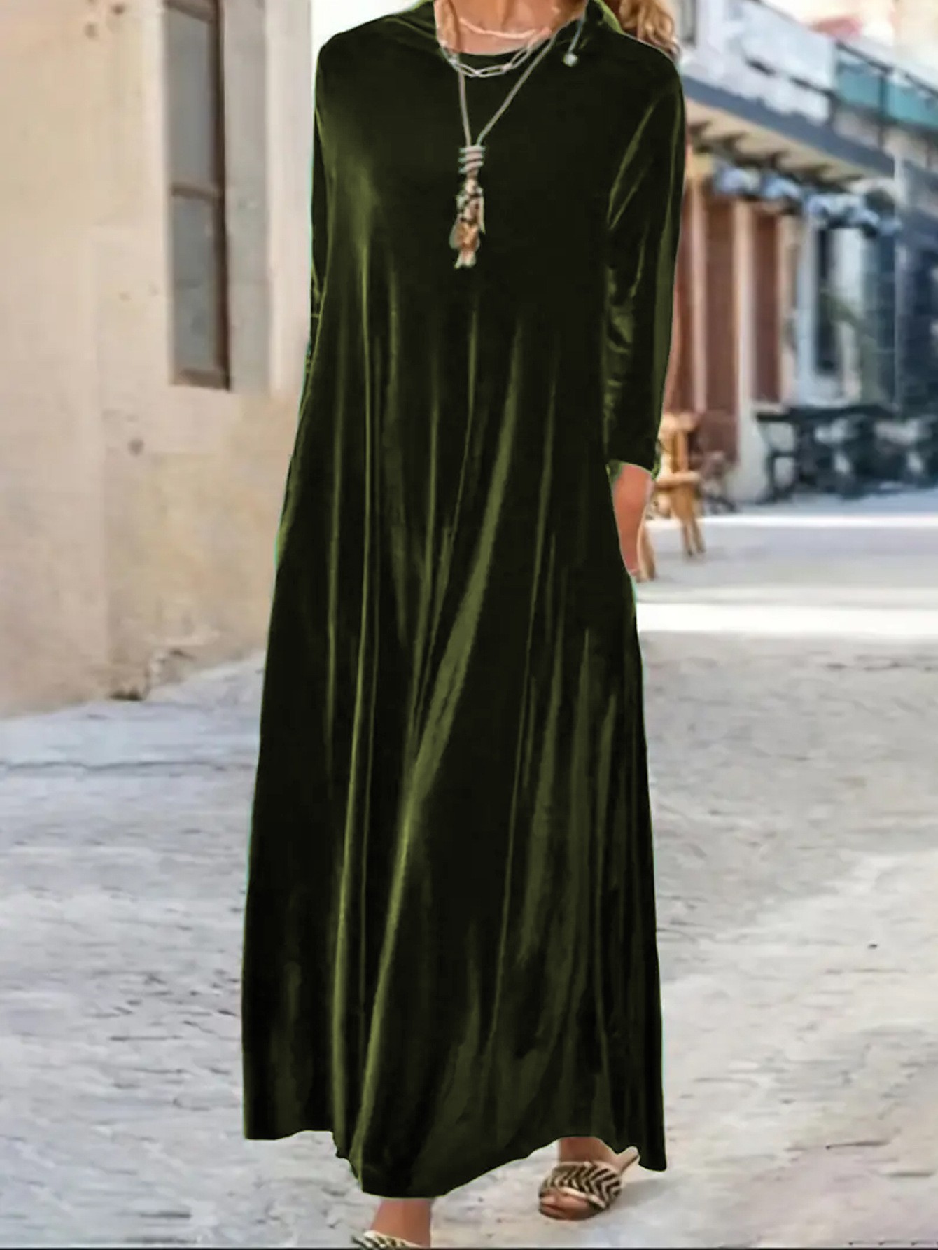 demi-season velvet dress