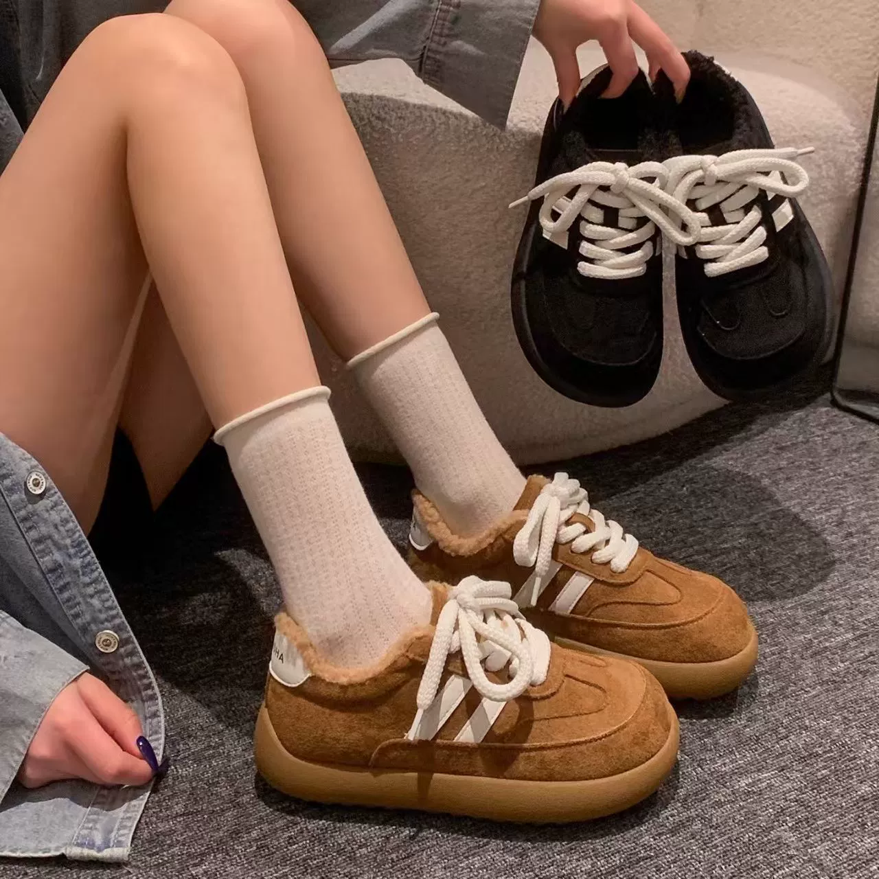 Keep warm winter high footwear platform, soft sole
