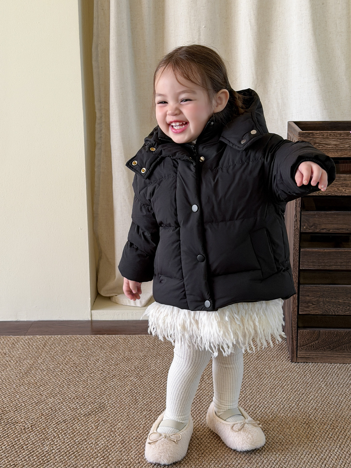 Ropa infantil de niñas plumón ropa de invierno nueva engrosada 90 ternera calentamiento abrigo infantil ropa de bebé
