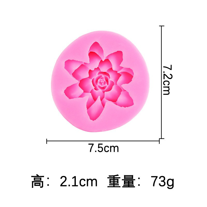 3D tridimensional suculenta silicona molde aromaterapia yeso vela epoxi jabón molde chocolate pastel mousse Decoración