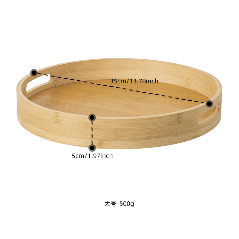 Bandeja de té portátil, taza de té doméstica, juego de té, taza de agua, bandeja de té de madera de bambú japonés, bandeja de té redonda