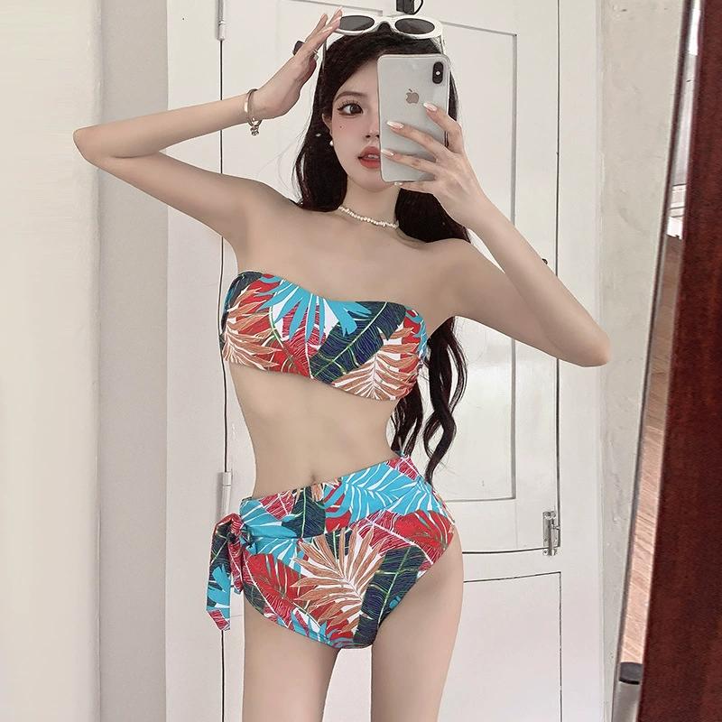 Sexy tube top, split swimwear, french style