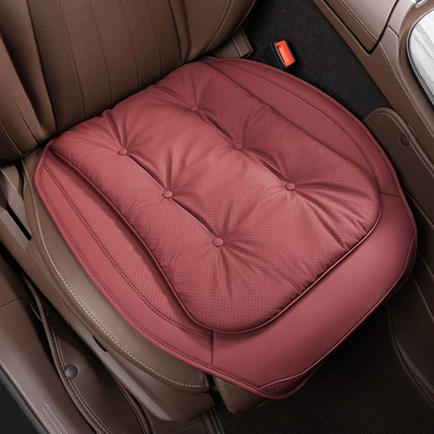High-End Car Seat Cushion, Anti-Fouling Leather Four Seasons Pad - volcanic-red-front-row-single-piece-no-standard-model-please-note-the-car-logo