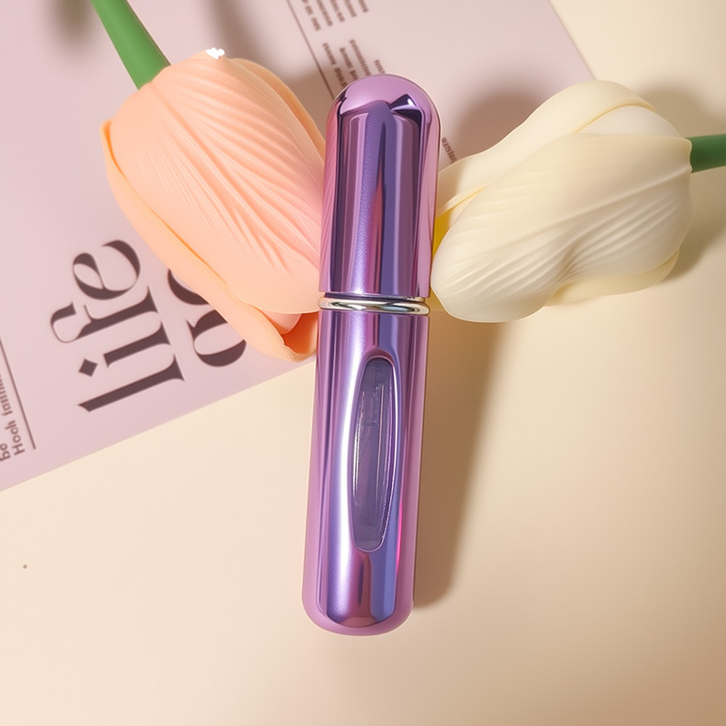5ml; púrpura brillante; carcasa de aluminio + boquilla de plástico + revestimiento pp