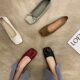 Xiaoxiang Style Single-layer Shoes Women's 2025 Spring and Autumn New Arrival Bow Square-toe Flat Ladyshoes for Commuter Shallow Mouth All-match Milk Shoes