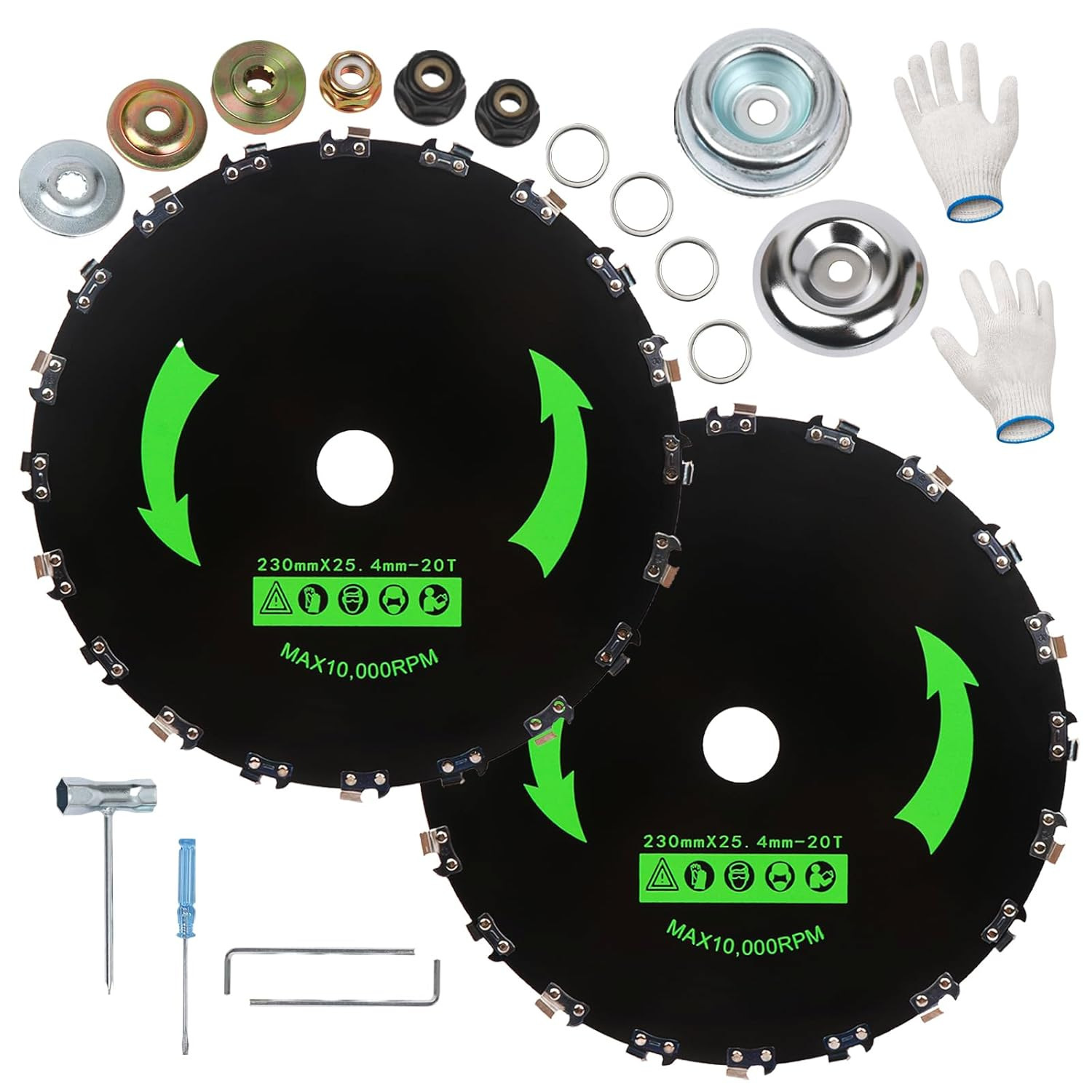 Venta directa de fábrica Placa de cadena cabeza de hierba 20 dientes cuchillo placa Cadena de 9 pulgadas hoja dentada cabeza de hierba accesorios cortacésped