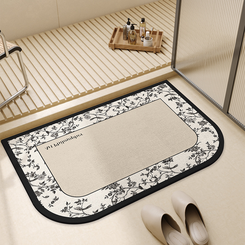 Nordic Minimalist Diatomite Bath Mat Non-slip Quick Drying Rug_voghion.com