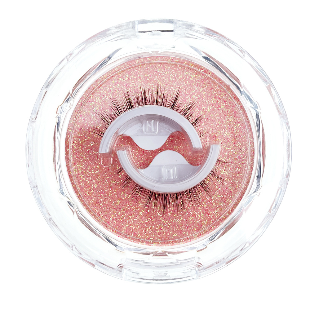 Tiktok mismo estilo caliente jalea pegamento pestañas autoadhesivas natural de fábrica de girasol grueso sin pegamento simulación 3D pestañas postizas