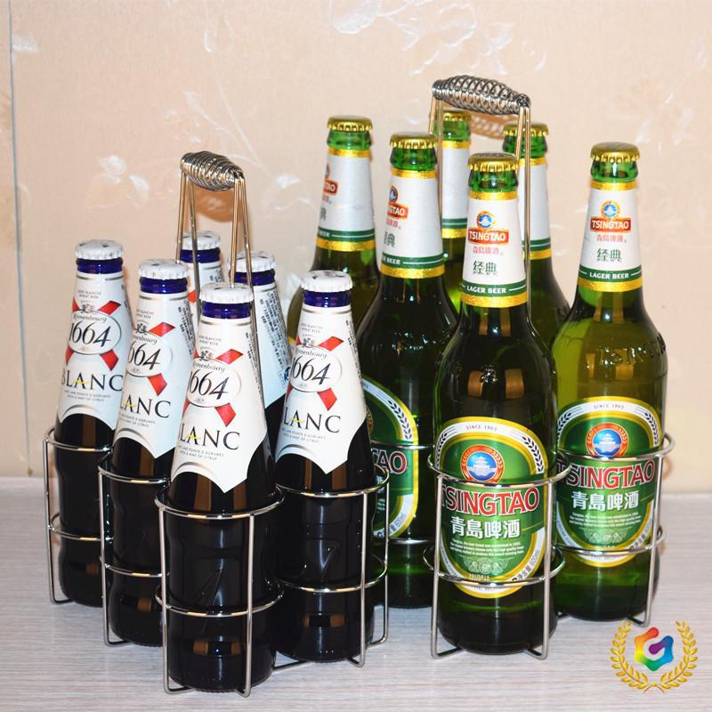 ✅批发加粗酒吧KTV啤酒架六瓶装提篮 烧烤摊提啤酒的架子啤酒篮厂