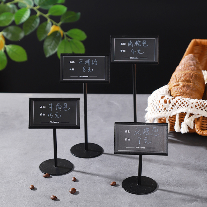 Soporte de menú de acero inoxidable creativo soporte de tarjeta de menú de restaurante soporte de mesa soporte de asiento de mesa Nombre de menú buffet soporte de exhibición