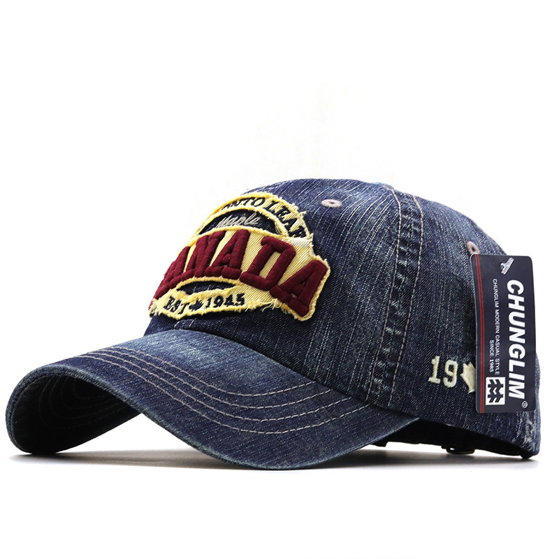 2020 Nouvelle Casquette De Baseball En Denim Brodé Pare-soleil Casquette De Baseball En Coton display picture 3