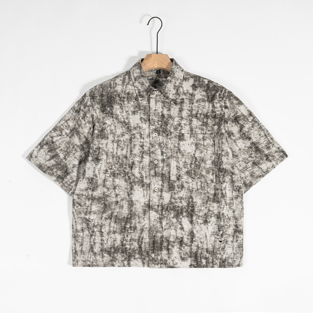 ETAI Ropa para hombres | Tendencia de la moda Camisa corta y ancha Batik para hombres Camisa con botones de estilo retro neutro de alta calidad