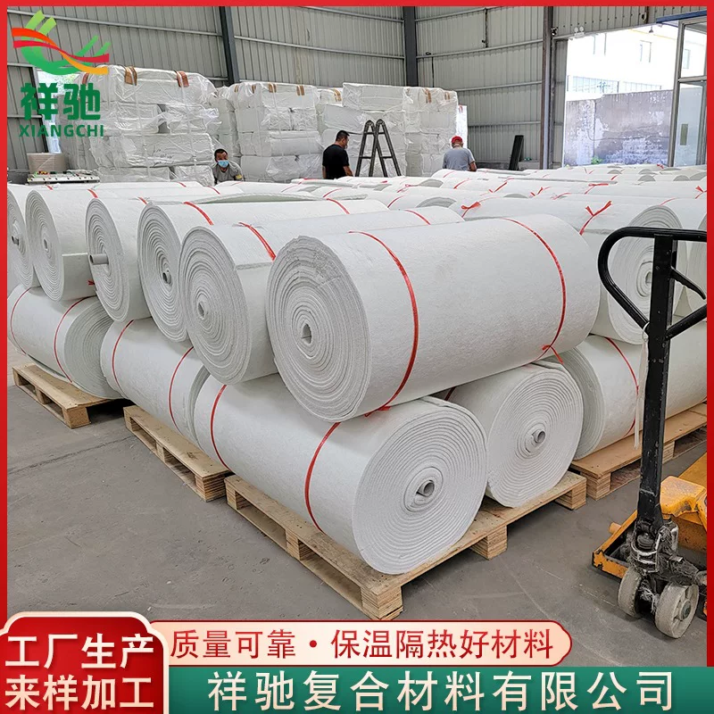 Non-alkaline glass fiber ceramic felt pipe engineering flame-retardant high-temperature insulation high-silica needled felt in stock