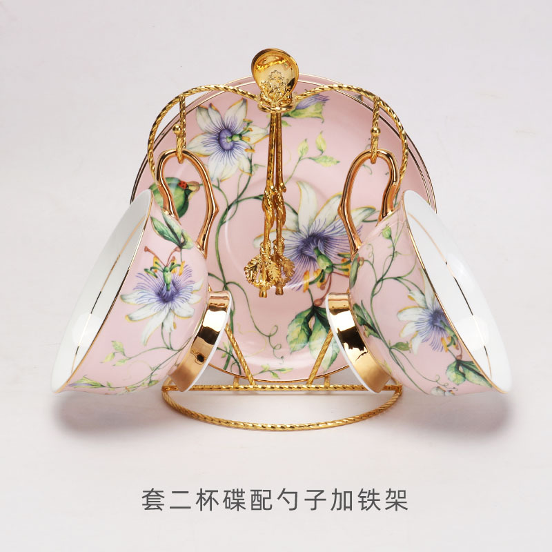 Juego de tazas y platillos de café de porcelana china de alta gama de estilo europeo, taza de té floral de cerámica francesa, caja de regalo, taza de té de la tarde exquisita