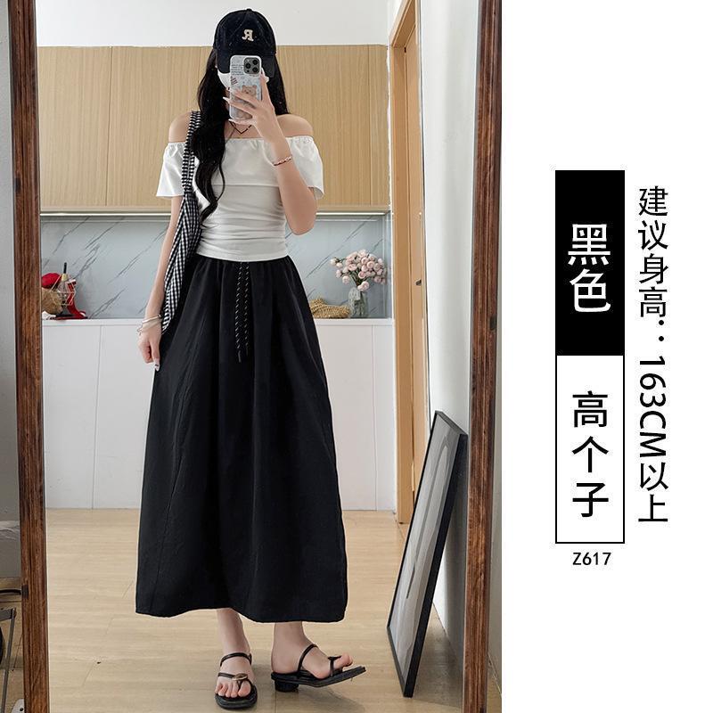 スプライスフラワーバドスカート、スリムパンプキンスカート、ロングスカート、ハイウエスト、速乾性、ワークウェアハーフレングス|undefined