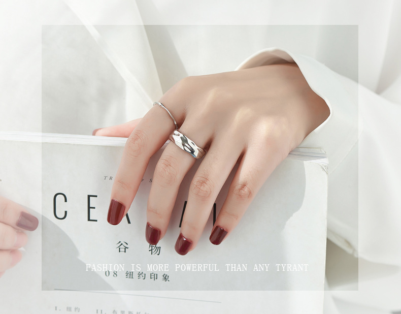 Fashion Korean uneven irregular ring simple geometric open ringpicture3